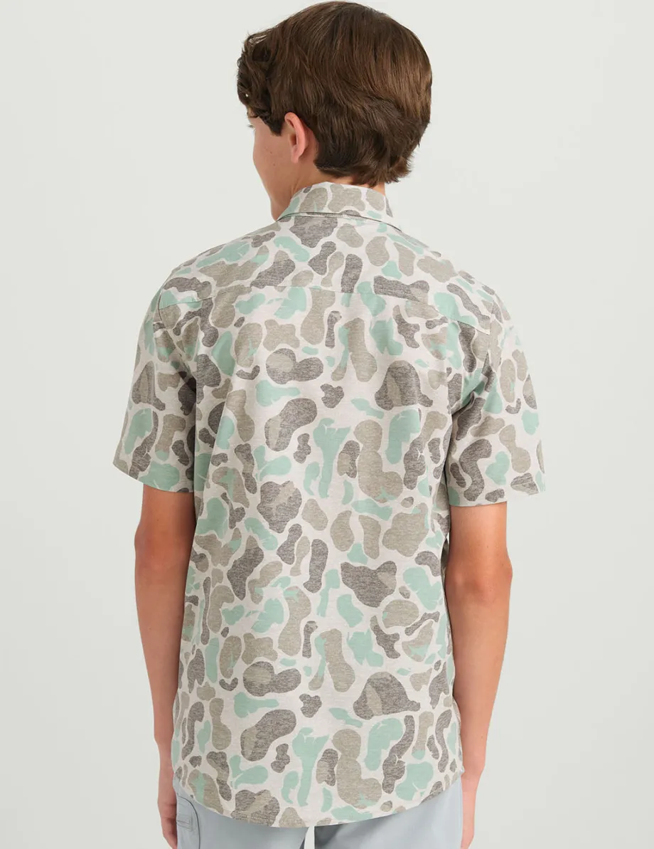 Huk Gear Button Downs-KC Kids Kona Short Sleeve Button-Down KC Volcanic Ash Camo