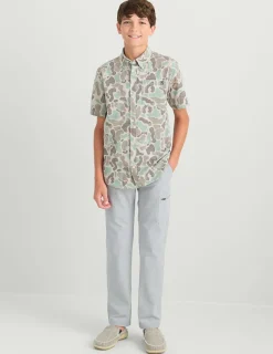 Huk Gear Button Downs-KC Kids Kona Short Sleeve Button-Down KC Volcanic Ash Camo