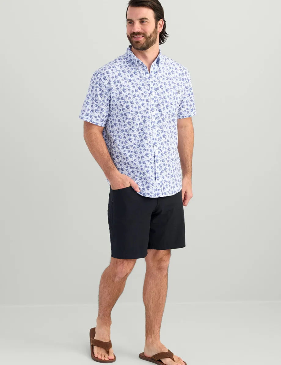 Huk Gear Button Downs-KC Kona Button-Down White Mini Marlin