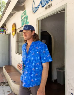 Huk Gear Button Downs-KC Kona Button-Down KC Ocean Blue Flying High