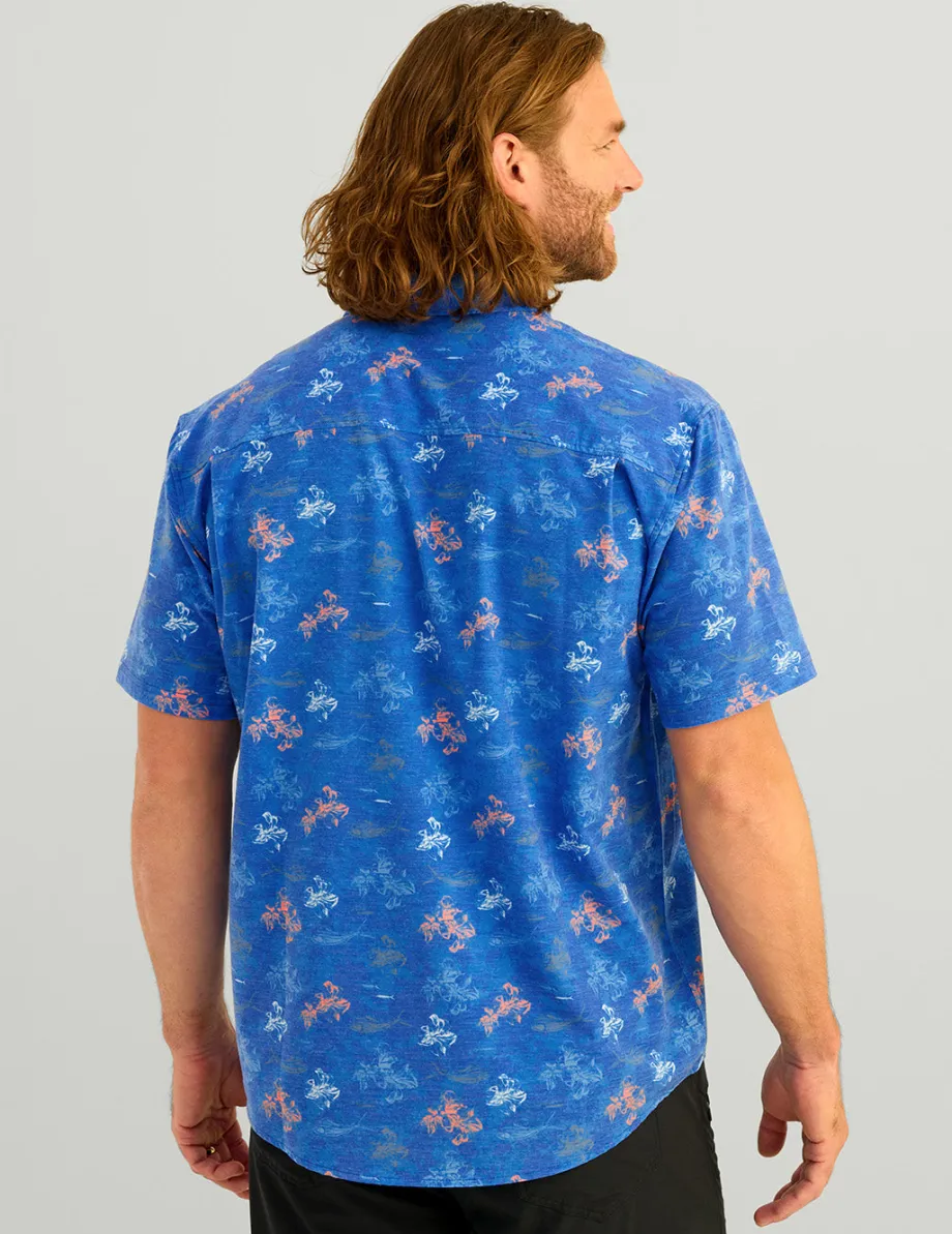 Huk Gear Button Downs-KC Kona Button-Down KC Ocean Blue Flying High