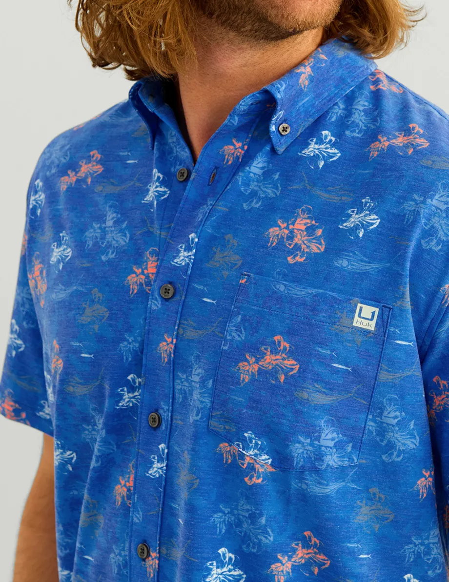 Huk Gear Button Downs-KC Kona Button-Down KC Ocean Blue Flying High