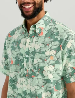 Huk Gear Button Downs-KC Kona Button-Down Seafoam Bahama Slam