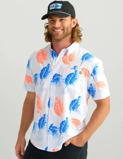 Huk Gear Button Downs-KC Kona Button-Down KC White Island Dreaming