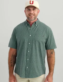 Huk Gear Button Downs-KC Kona Button-Down North Atlantic Mini Fish