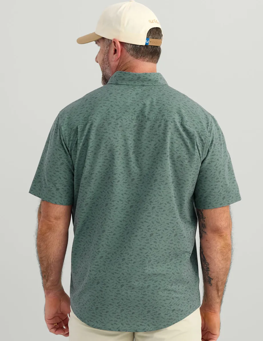 Huk Gear Button Downs-KC Kona Button-Down North Atlantic Mini Fish