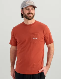 Huk Gear T-Shirts-KC Lures Pocket Tee Crawfish Red