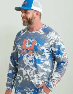 Huk Gear Performance Tops-KC Print Icon Performance Crew Night Owl Grazier