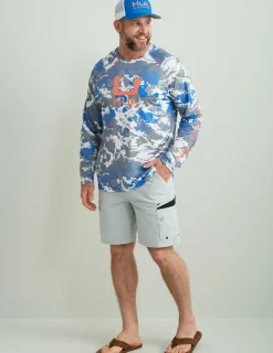 Huk Gear Performance Tops-KC Print Icon Performance Crew Night Owl Grazier