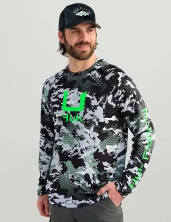 Huk Gear Performance Tops-KC Print Icon Performance Hoodie KC Black Grazier