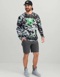 Huk Gear Performance Tops-KC Print Icon Performance Hoodie KC Black Grazier