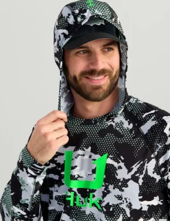 Huk Gear Performance Tops-KC Print Icon Performance Hoodie KC Black Grazier