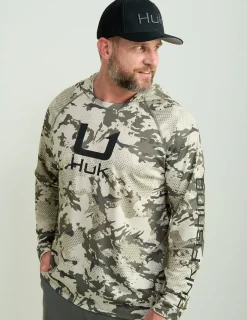 Huk Gear Performance Tops-KC Print Icon Performance Hoodie KC Moss Grazier