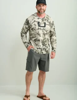 Huk Gear Performance Tops-KC Print Icon Performance Hoodie KC Moss Grazier
