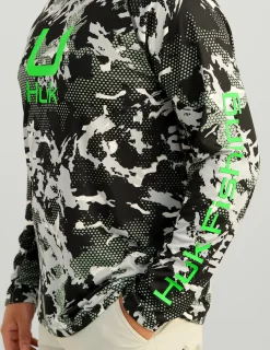 Huk Gear Performance Tops-KC Print Icon Performance Crew Black Grazier