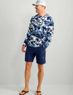 Huk Gear Performance Tops-KC Print Icon Performance Hoodie KC Marolina Blue Grazier