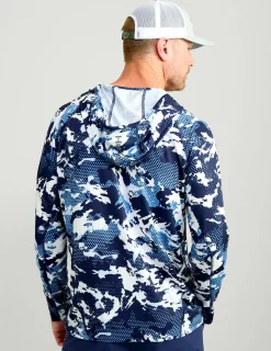 Huk Gear Performance Tops-KC Print Icon Performance Hoodie KC Marolina Blue Grazier