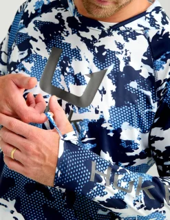 Huk Gear Performance Tops-KC Print Icon Performance Hoodie KC Marolina Blue Grazier