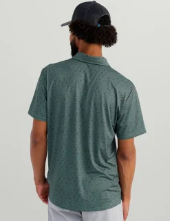Huk Gear Polos|Performance Tops-KC Print Pursuit Performance Polo North Atlantic Mini Fish