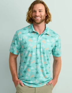 Huk Gear Polos-KC Print Pursuit Performance Polo KC Marine Blue