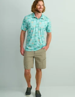 Huk Gear Polos-KC Print Pursuit Performance Polo KC Marine Blue