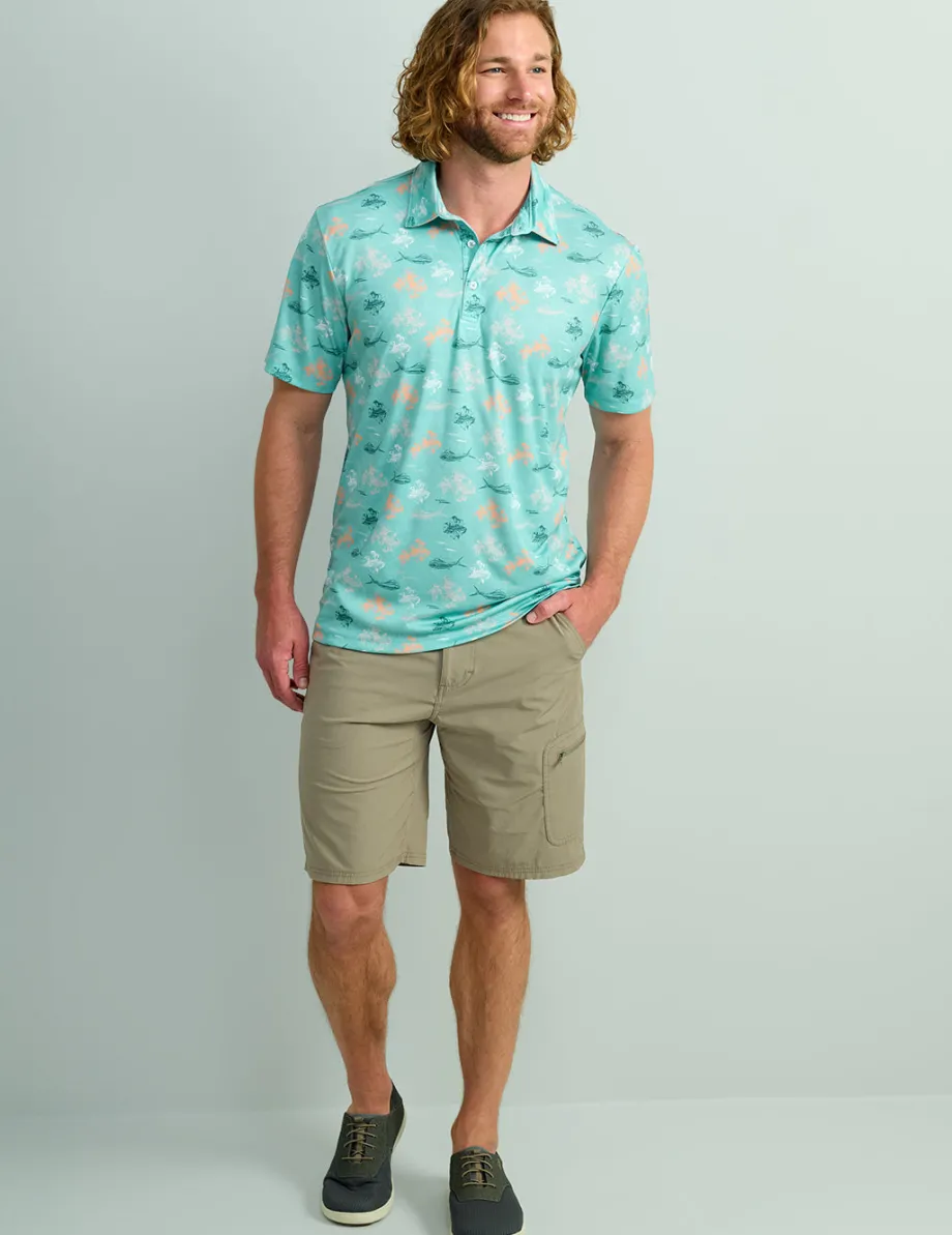 Huk Gear Polos-KC Print Pursuit Performance Polo KC Marine Blue
