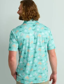 Huk Gear Polos-KC Print Pursuit Performance Polo KC Marine Blue