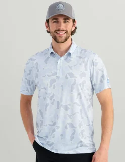 Huk Gear Polos|Performance Tops-KC Print Pursuit Performance Polo KC Sky Camo