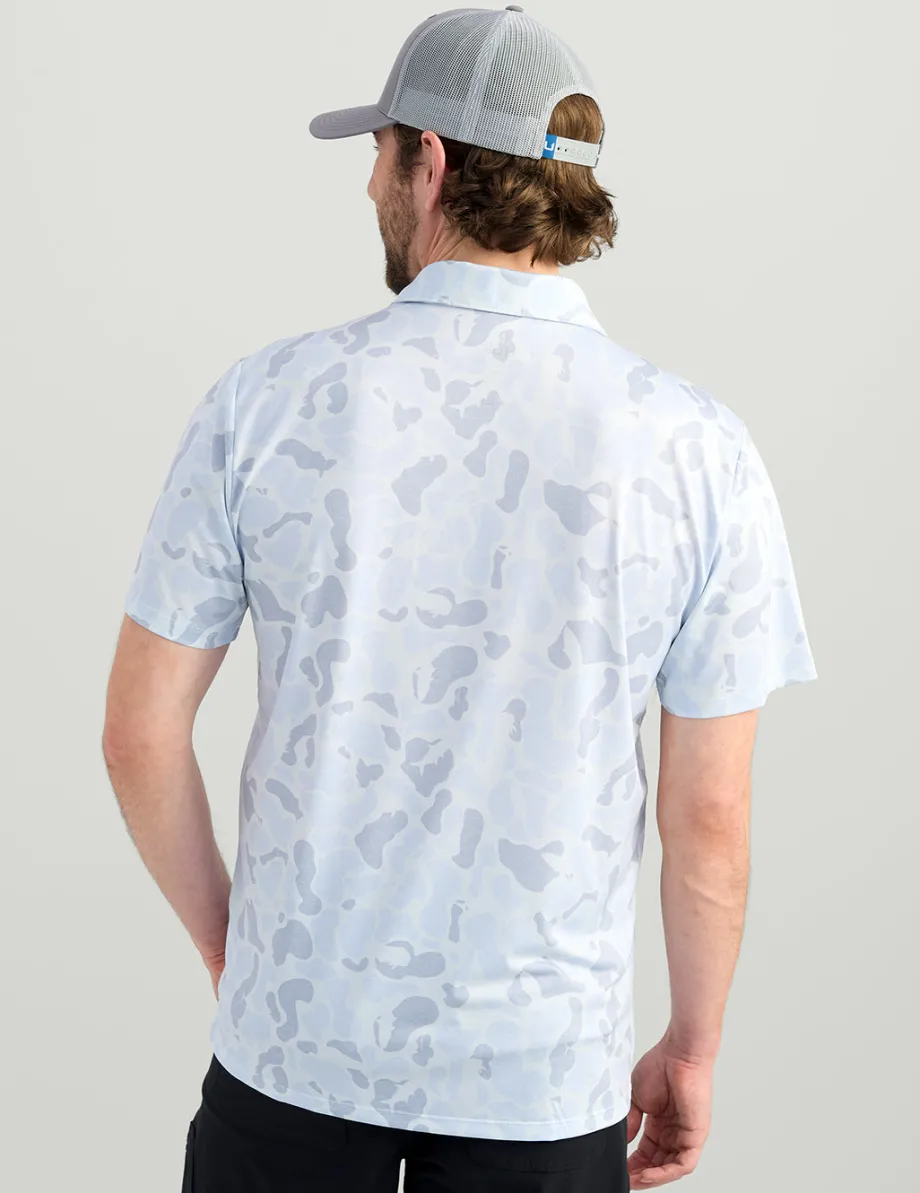 Huk Gear Polos|Performance Tops-KC Print Pursuit Performance Polo KC Sky Camo