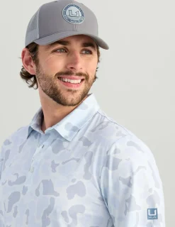 Huk Gear Polos|Performance Tops-KC Print Pursuit Performance Polo KC Sky Camo