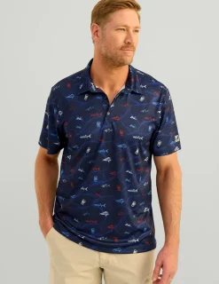 Huk Gear Polos-KC Print Pursuit Performance Polo KC Naval Academy Free Scale