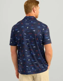 Huk Gear Polos-KC Print Pursuit Performance Polo KC Naval Academy Free Scale