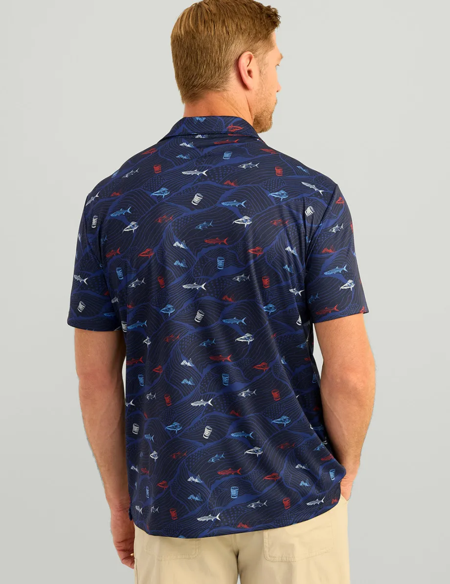 Huk Gear Polos-KC Print Pursuit Performance Polo KC Naval Academy Free Scale
