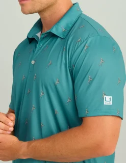 Huk Gear Polos-KC Print Pursuit Performance Polo KC Storm Blue