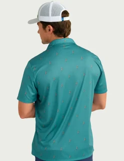 Huk Gear Polos-KC Print Pursuit Performance Polo KC Storm Blue