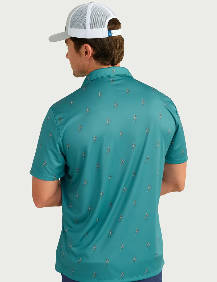 Huk Gear Polos-KC Print Pursuit Performance Polo KC Storm Blue