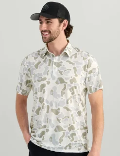 Huk Gear Polos|Performance Tops-KC Print Pursuit Performance Polo KC White Camo