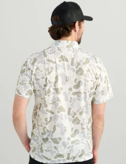 Huk Gear Polos|Performance Tops-KC Print Pursuit Performance Polo KC White Camo