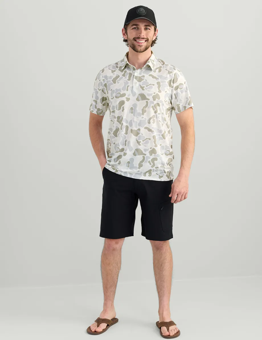 Huk Gear Polos|Performance Tops-KC Print Pursuit Performance Polo KC White Camo