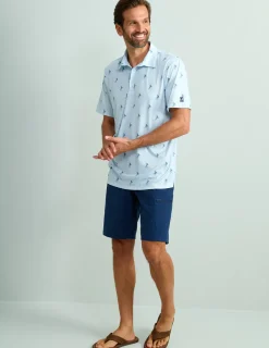 Huk Gear Polos-KC Print Pursuit Performance Polo Marlin Lure Ice Water