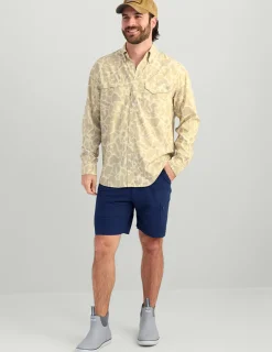Huk Gear Button Downs-KC Print Tide Point Button-Down KC Sand Camo