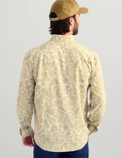 Huk Gear Button Downs-KC Print Tide Point Button-Down KC Sand Camo