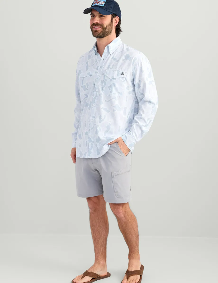 Huk Gear Button Downs-KC Print Tide Point Button-Down KC Sky Camo