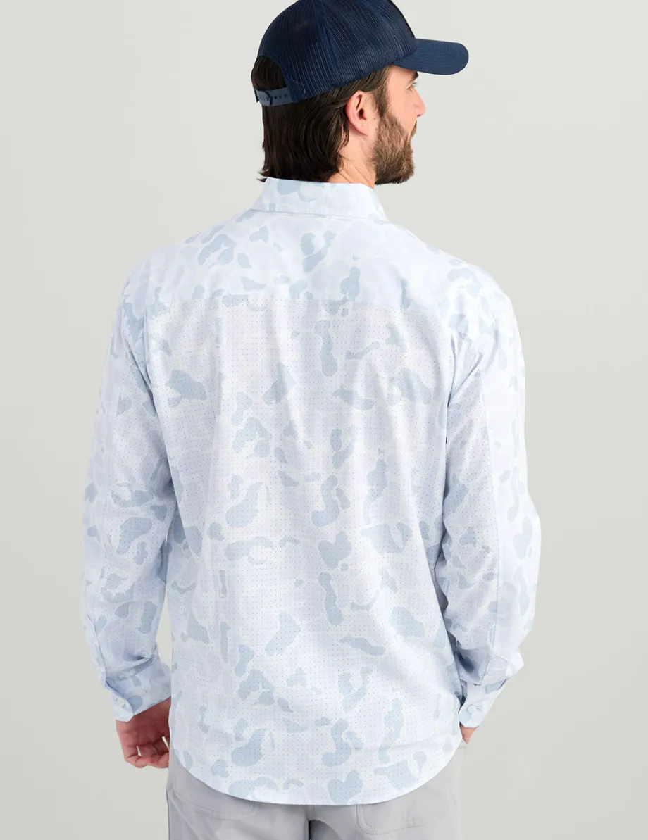Huk Gear Button Downs-KC Print Tide Point Button-Down KC Sky Camo