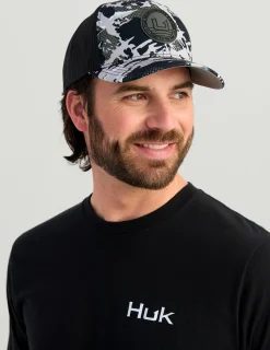 Huk Gear Hats-KC Printed Circle Patch Trucker Hat KC Black Grazier