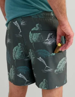 Huk Gear Swim-KC Pursuit Volley Swim Short Volcanic Ash Monstera