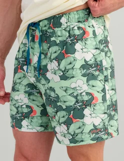 Huk Gear Swim-KC Pursuit Volley Swim Short North Atlantic Floral Fish
