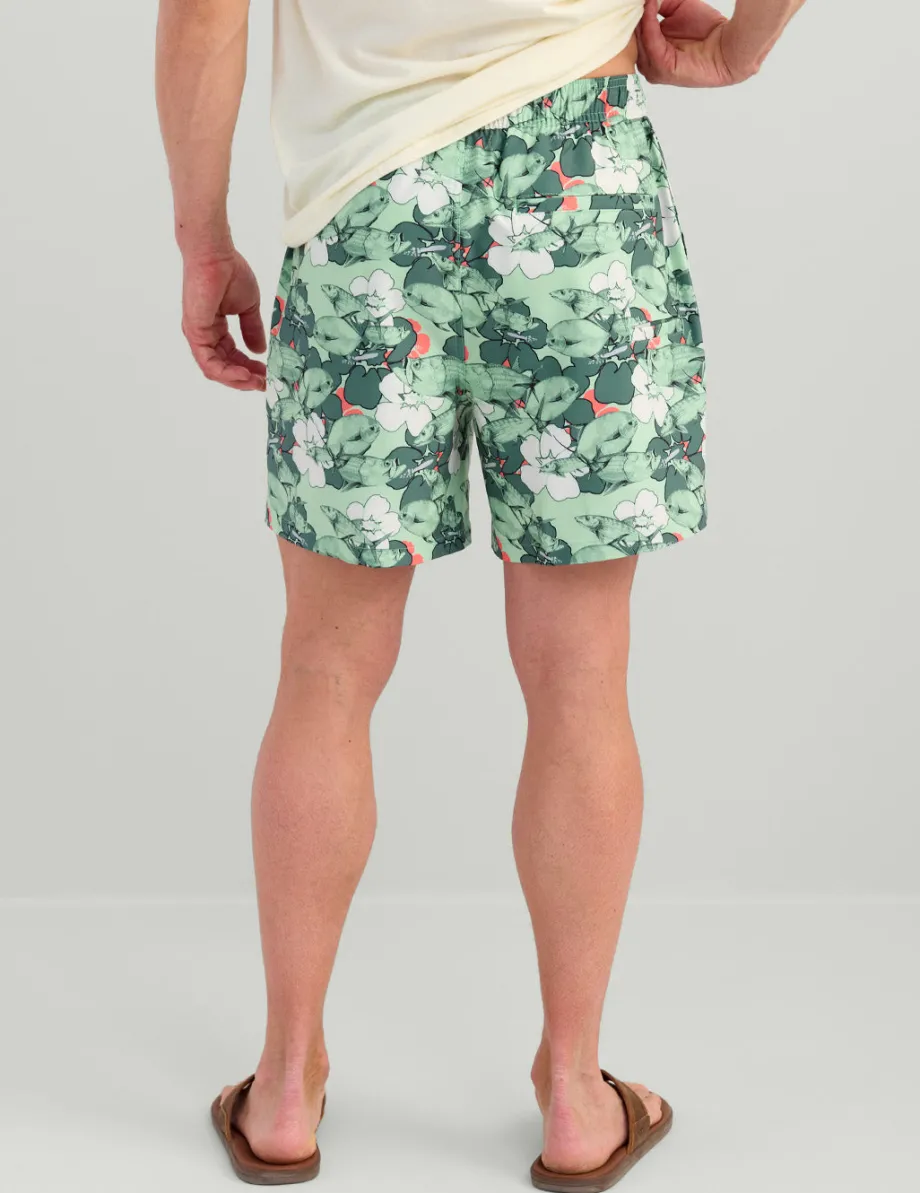 Huk Gear Swim-KC Pursuit Volley Swim Short North Atlantic Floral Fish