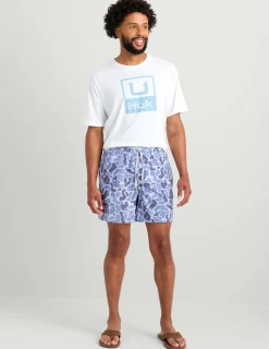 Huk Gear Swim-KC Pursuit Volley Swim Short KC Water Camo