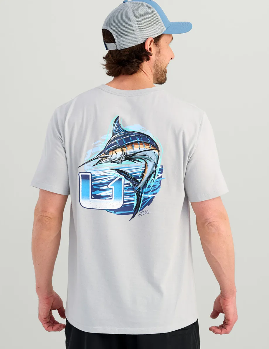 Huk Gear T-Shirts-KC Sketch Series Tee Harbor Mist